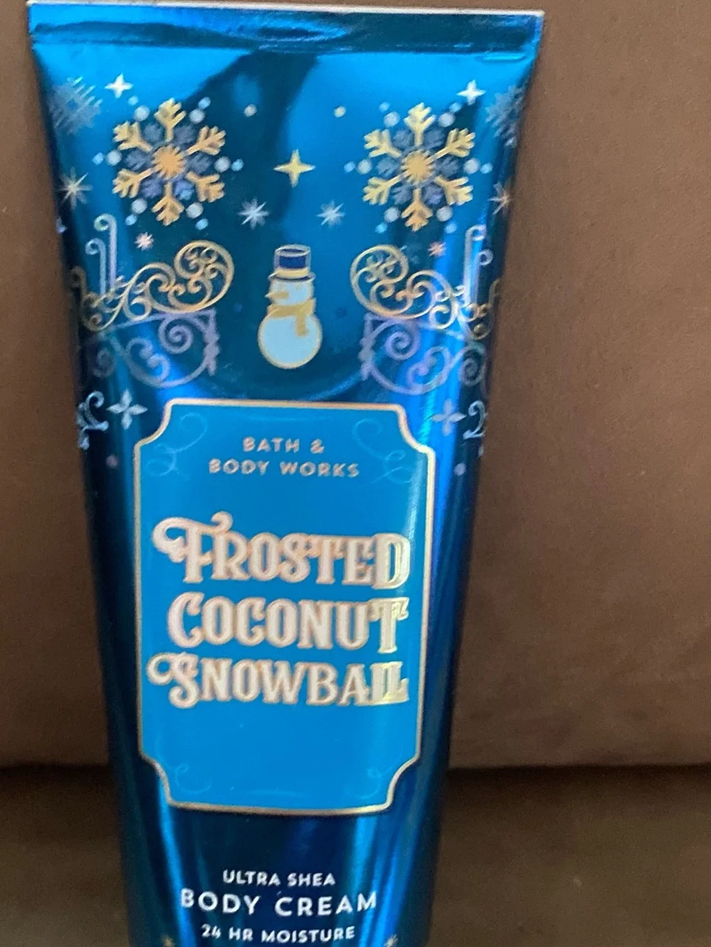 Bath & Body Works Frosted Coconut Snowball Ultra Shea Body Cream - Blue & Gold